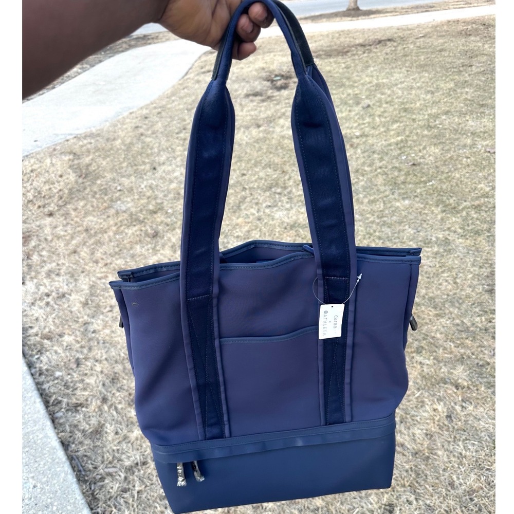 Caraa x Athleta Everyday Vinyasa Tote Navy Blue Gym Bag NWT - Picture 12 of 16